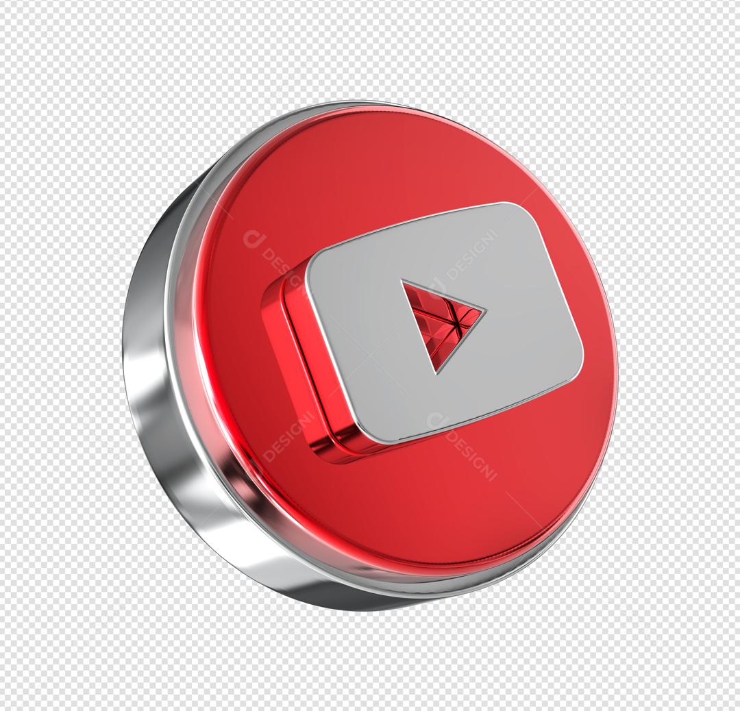 Youtube Ícone 3D Para Composição PSD