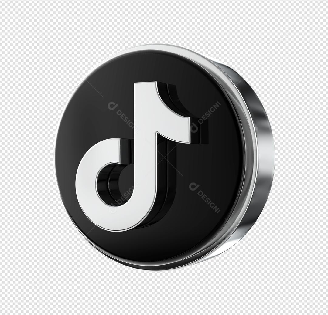 Tiktok Ícone 3D Para Composição PSD