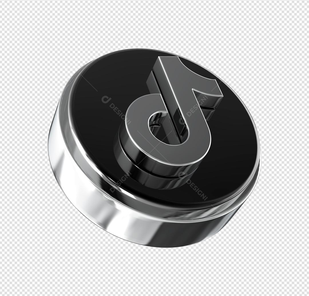 Ícone 3D Tiktok Para Composição PSD