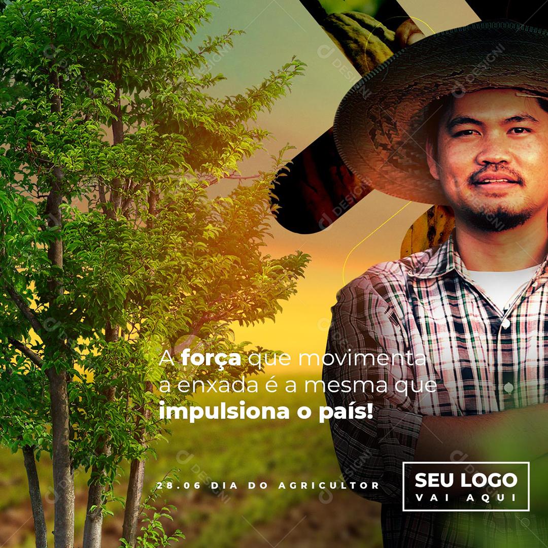 Social Media A Força que movimenta a Enxada Dia do Agricultor 28 de Julho PSD Editável