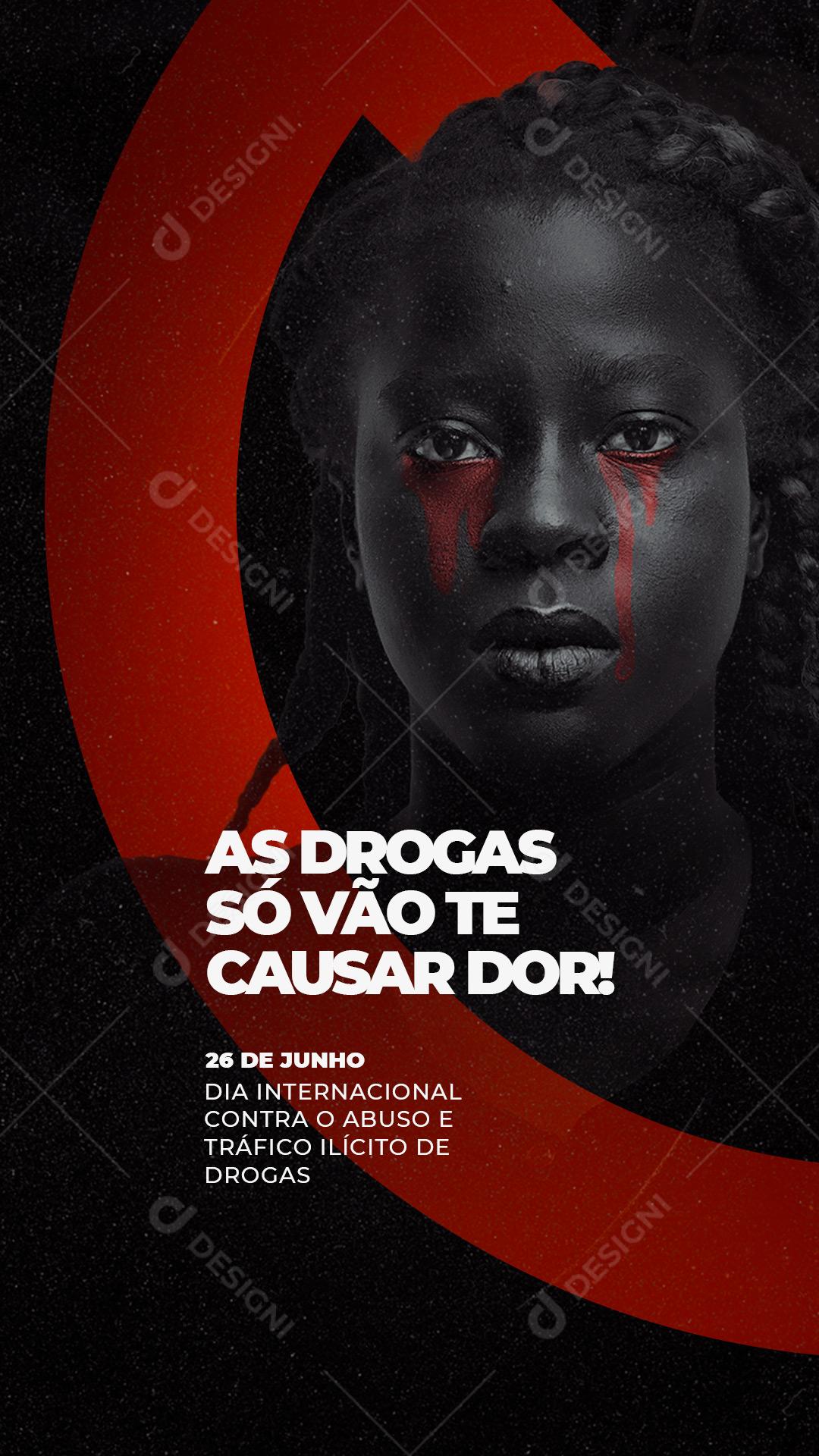 Story Dia Internacional contra o Abuso de Drogas Social Media PSD Editável