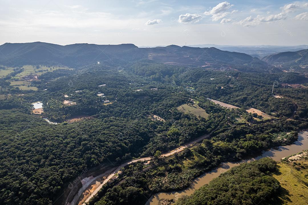 Aérea do Rio Paraopeba, Brumadinho, Minas Gerais, Brasil.