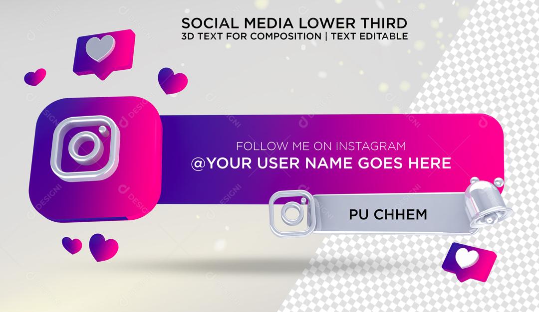 Tag Instagram Elemento 3D Para Composição PSD