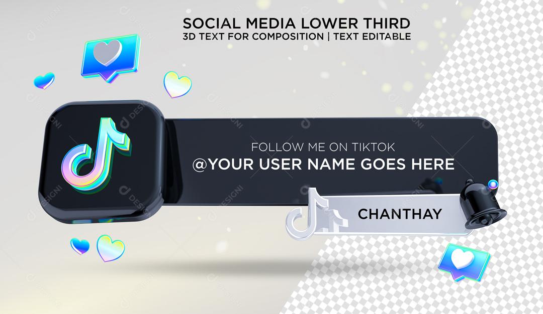 Tag Tiktok Elemento 3D Para Composição PSD
