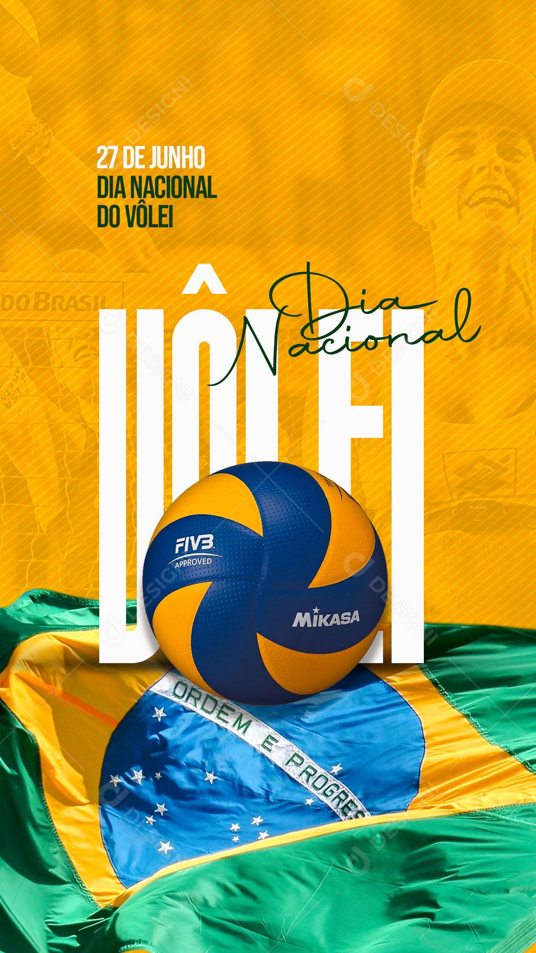 Story Dia Nacional do Vôlei 27 de Junho Social Media PSD Editável