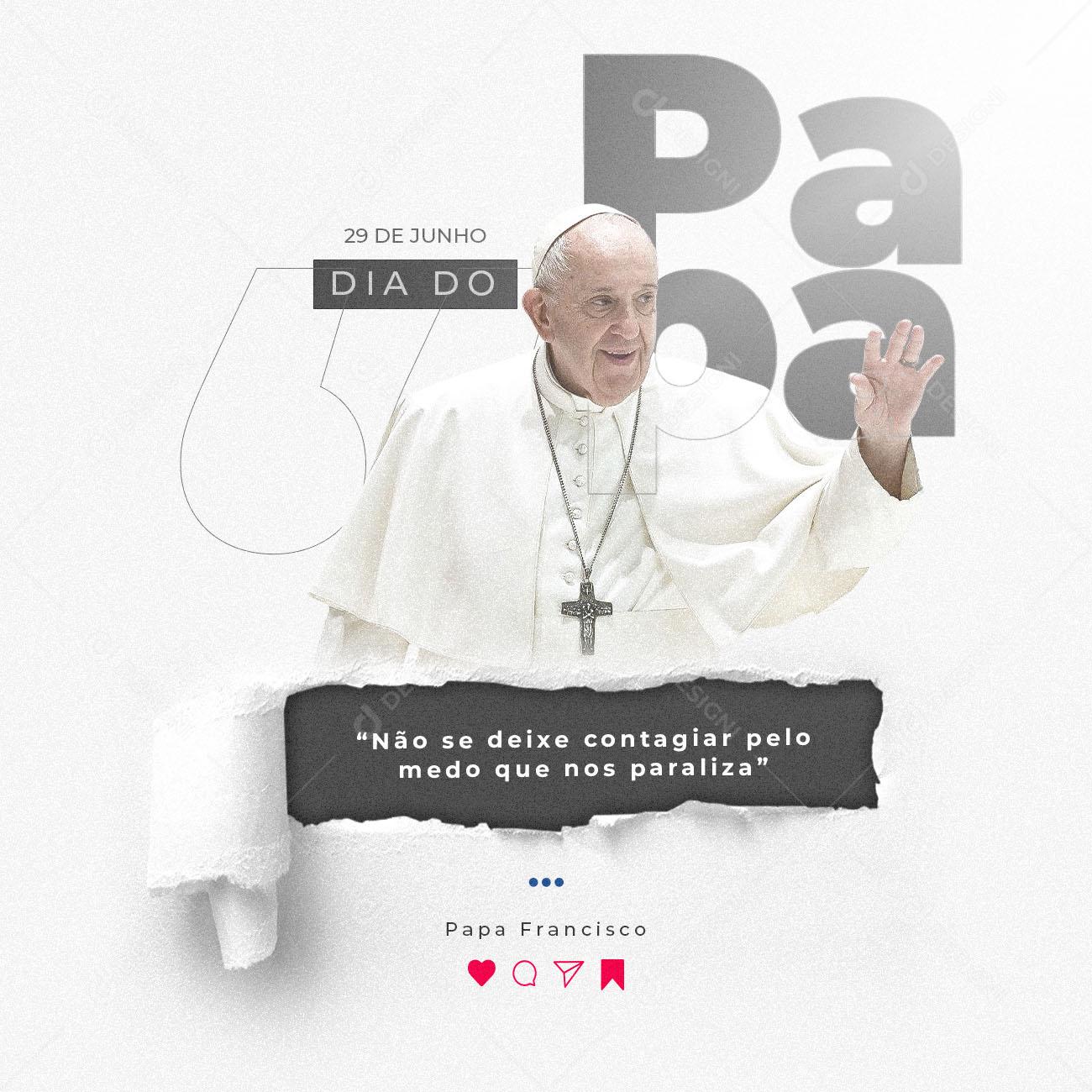 Dia do Papa Líder da Igreja Católica Social Media PSD Editável