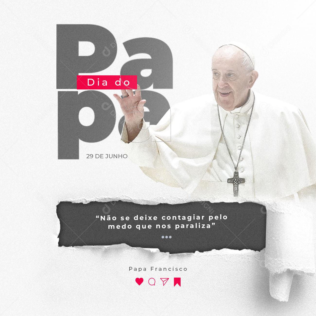 Dia do Papa Líder da Igreja Católica Social Media PSD Editável