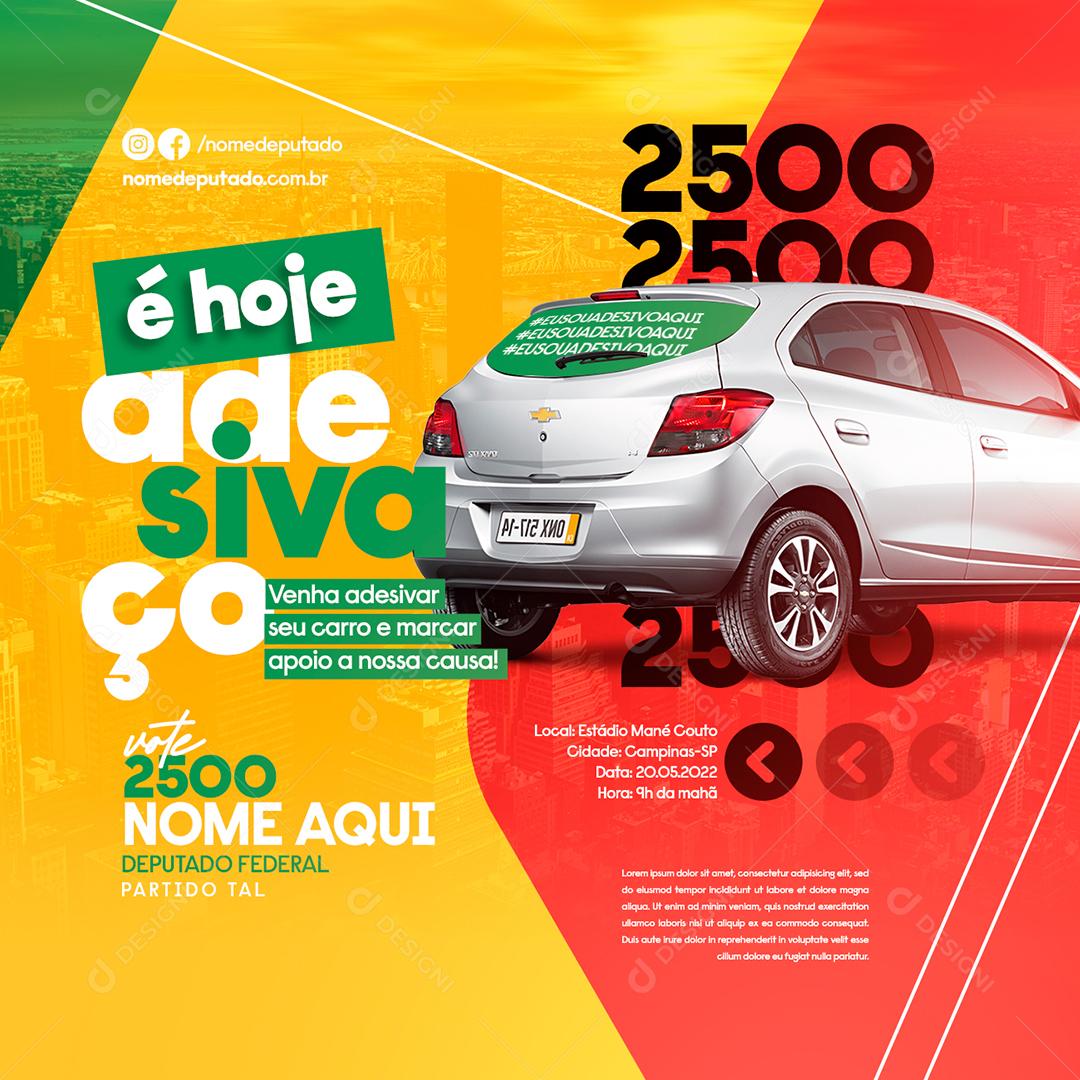 Social Media É Hoje Adesivaço Política PSD Editável