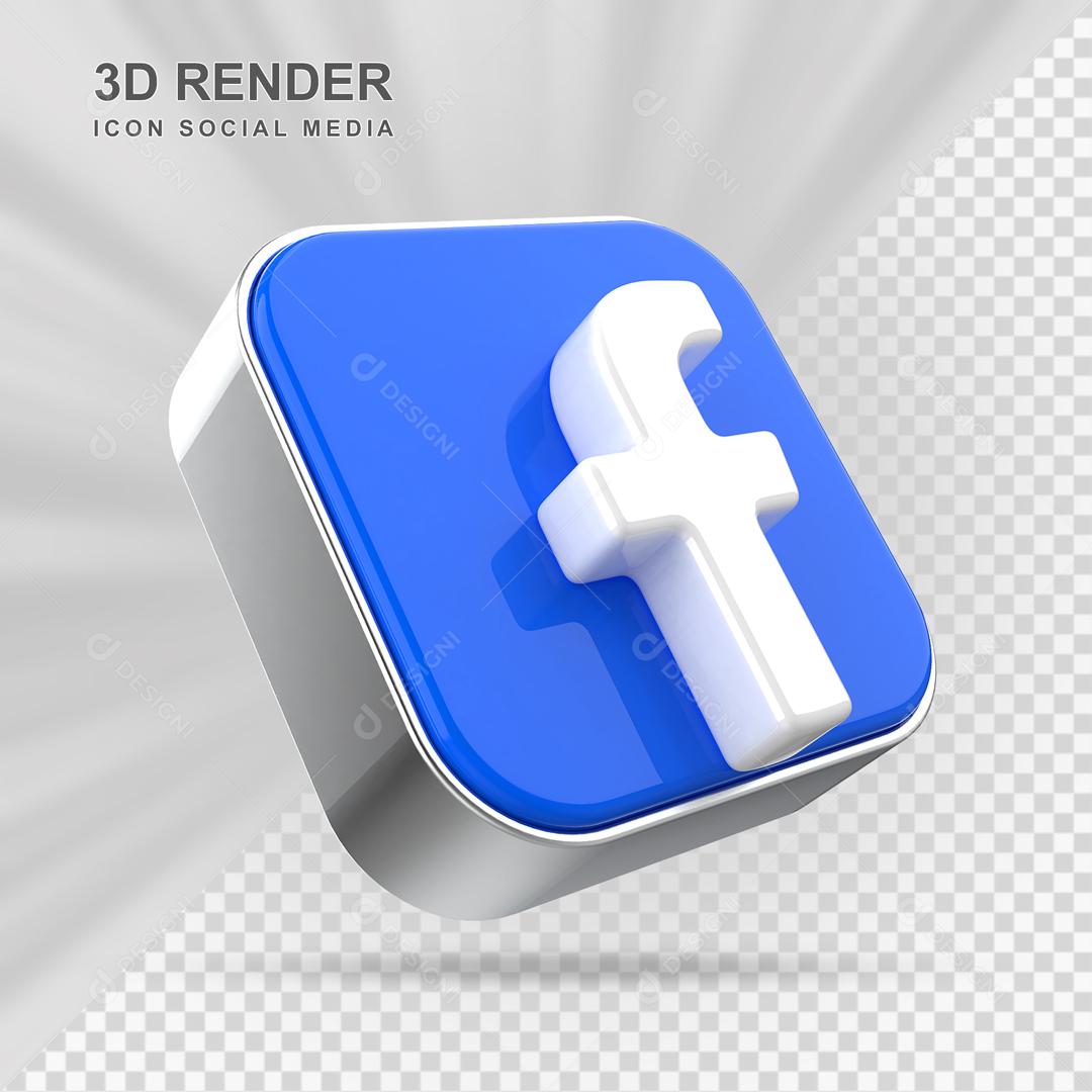 Elemento 3D Facebook Para Composição PSD