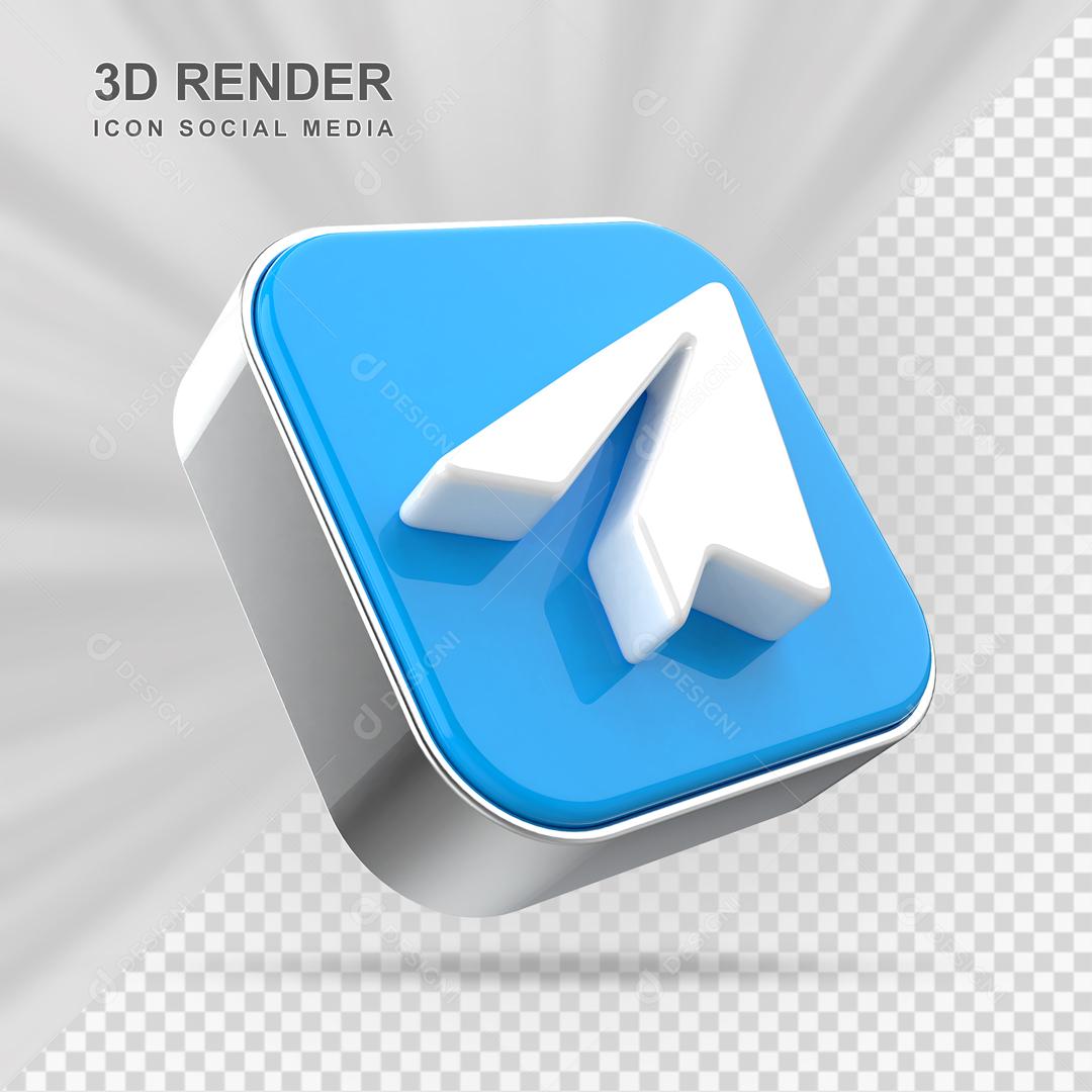 Telegram Elemento 3D Para Composição PSD