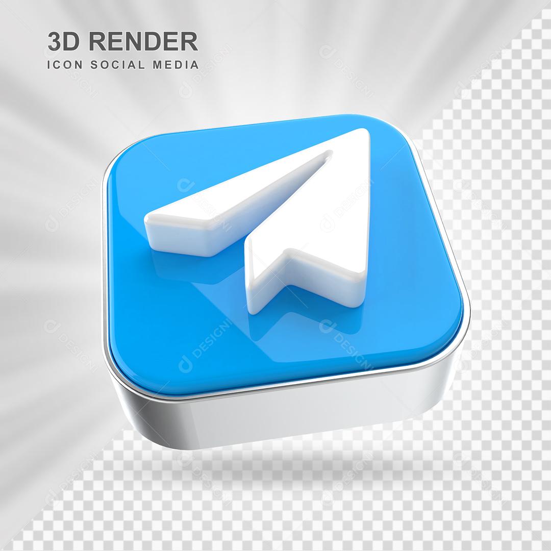 Telegram Elemento 3D Para Composição PSD