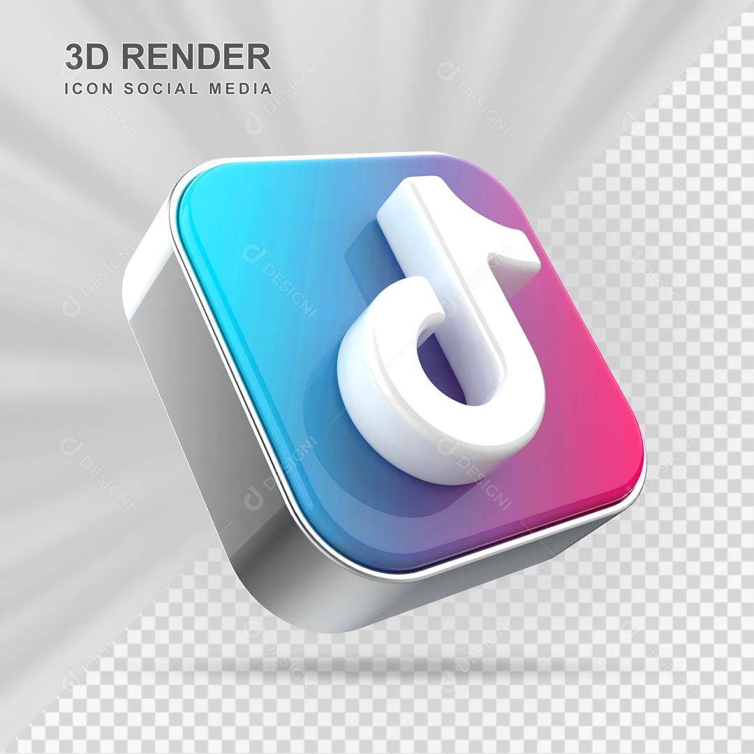 Elemento 3D Tiktok Para Composição PSD