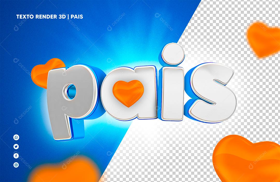 Pais Texto 3D para Composição PSD