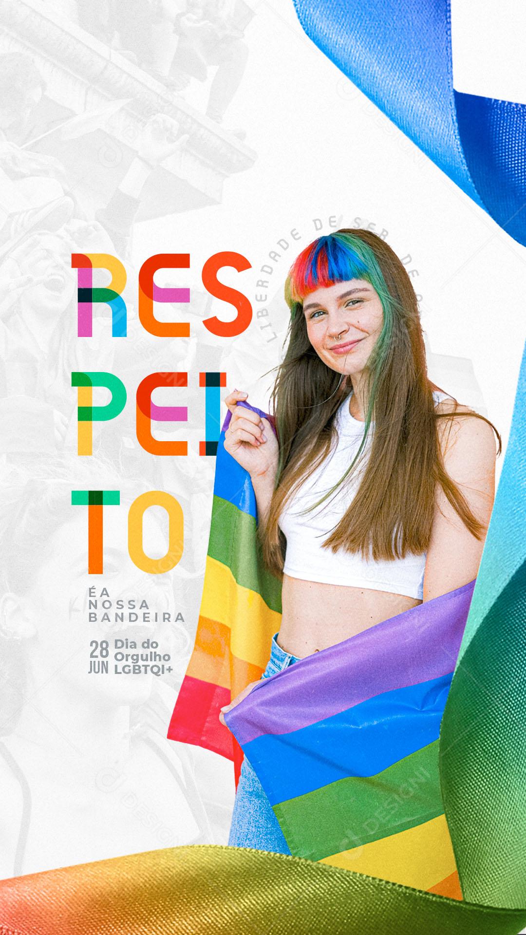 Social Media Story Dia do Orgulho LGBT 28 de Junho o Amor é Livre PSD Editável