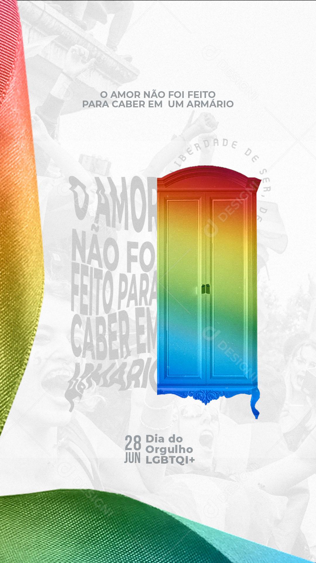Dia do Orgulho LGBT O Amor não Foi Feito Para Caber em Armário Social Media PSD Editável