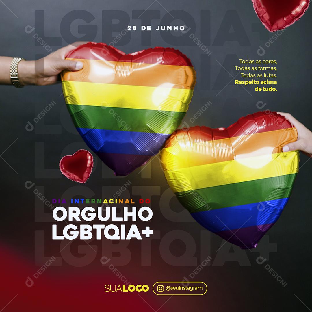 Social Media Dia Internacional do Orgulho LGBTQIA+ PSD Editável