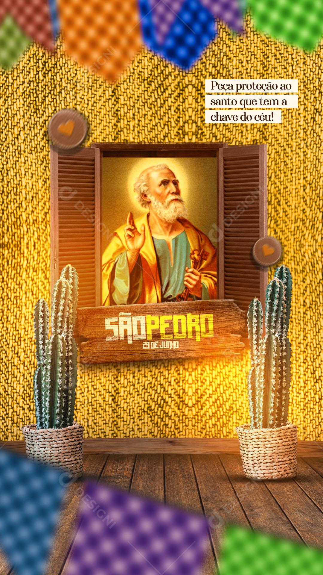 Story Dia de São Pedro 29 De Junho Social Media PSD Editável
