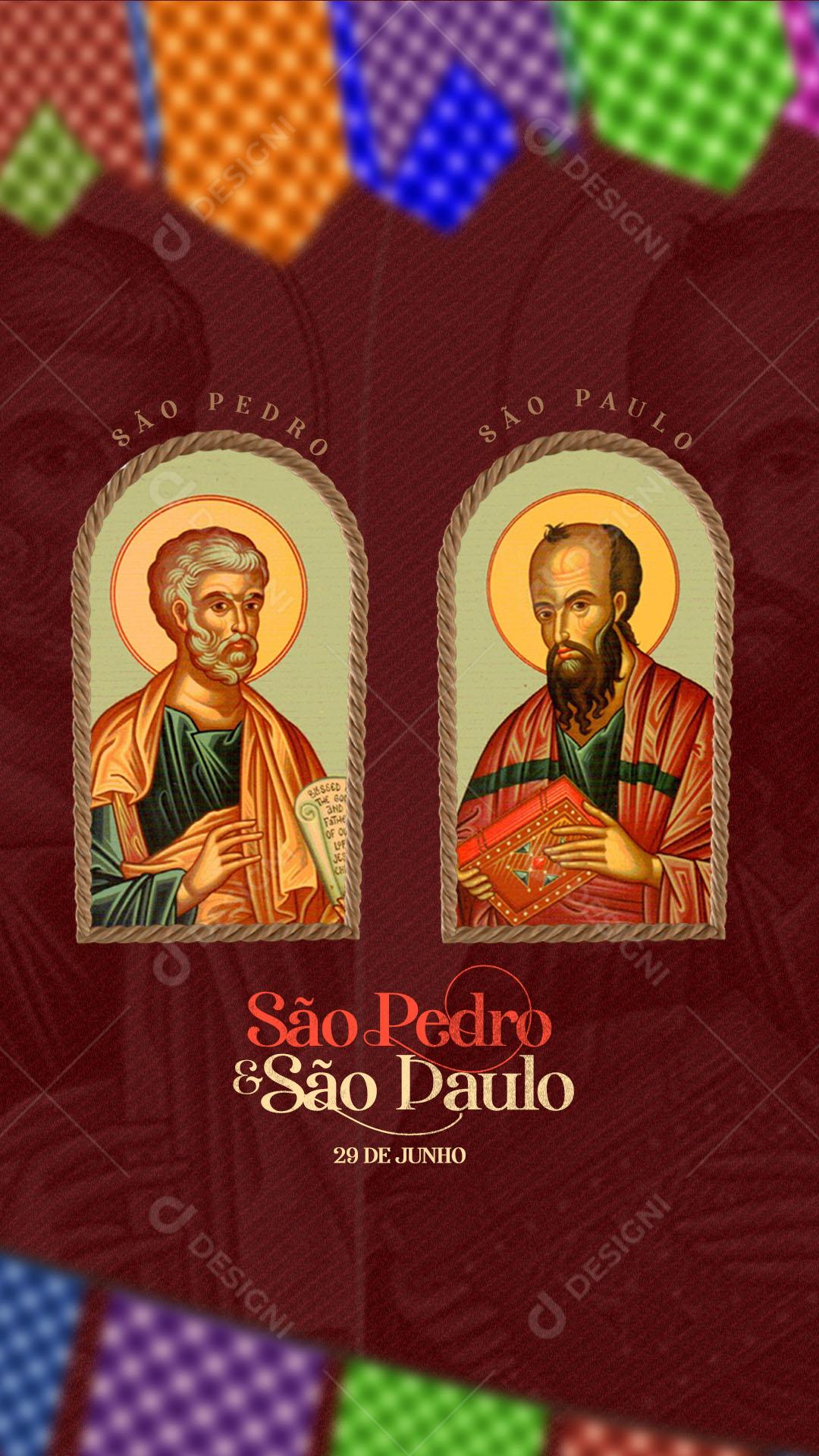 Story Dia de São Pedro e São Paulo Social Media PSD Editável