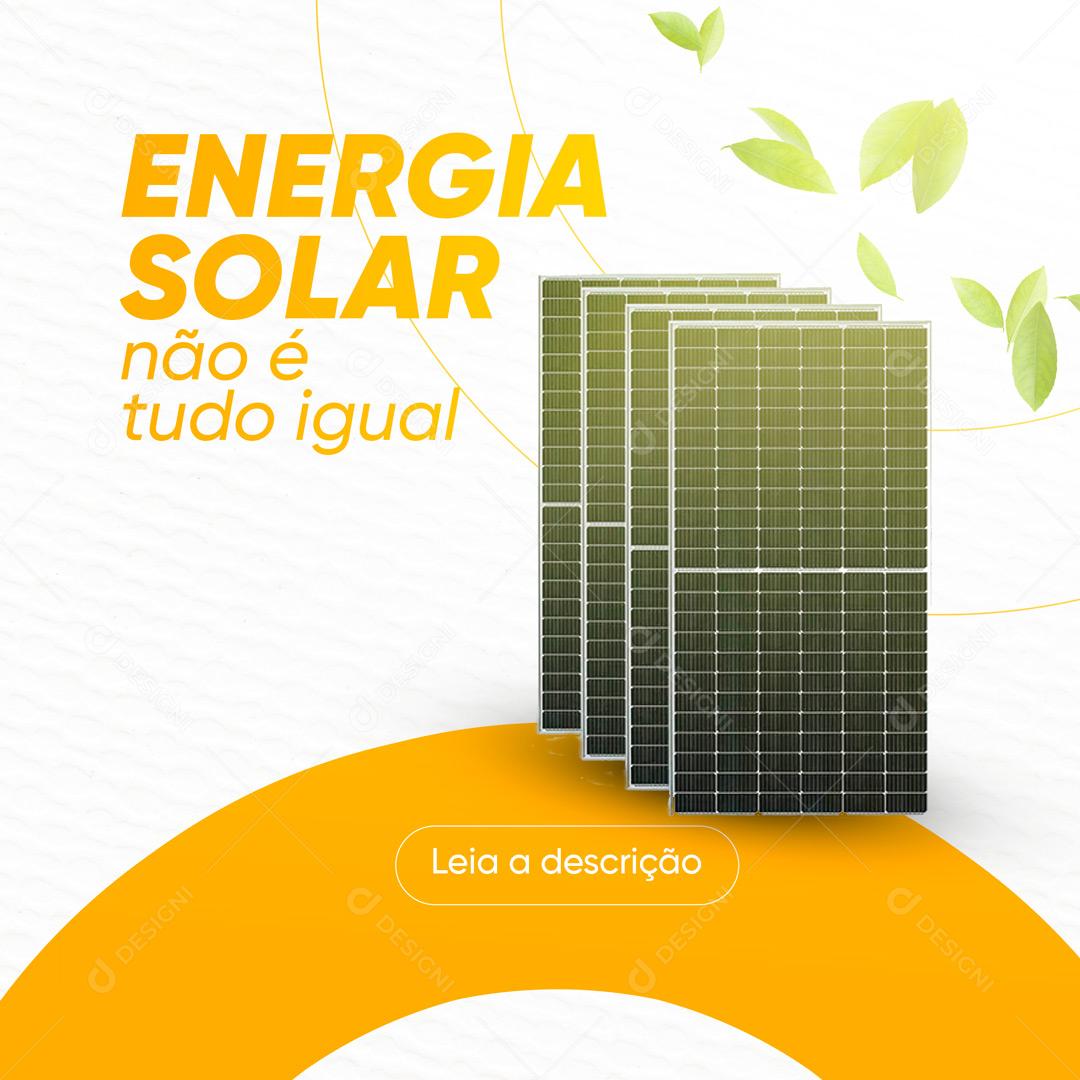 Social Media Energia Solar Energia PSD Editável