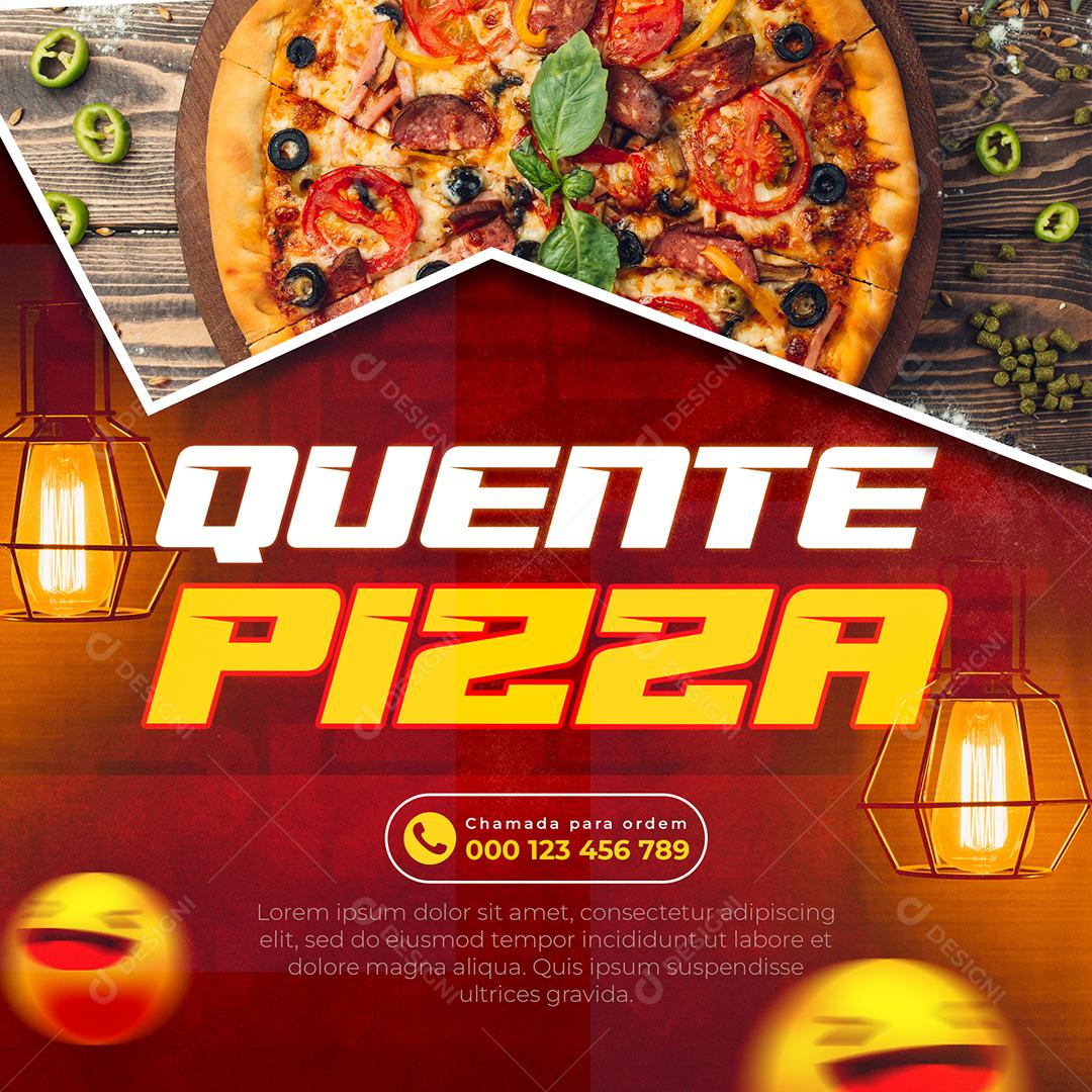 Social Media Pizzaria Quente Pizza 50% de Desconto PSD Editável
