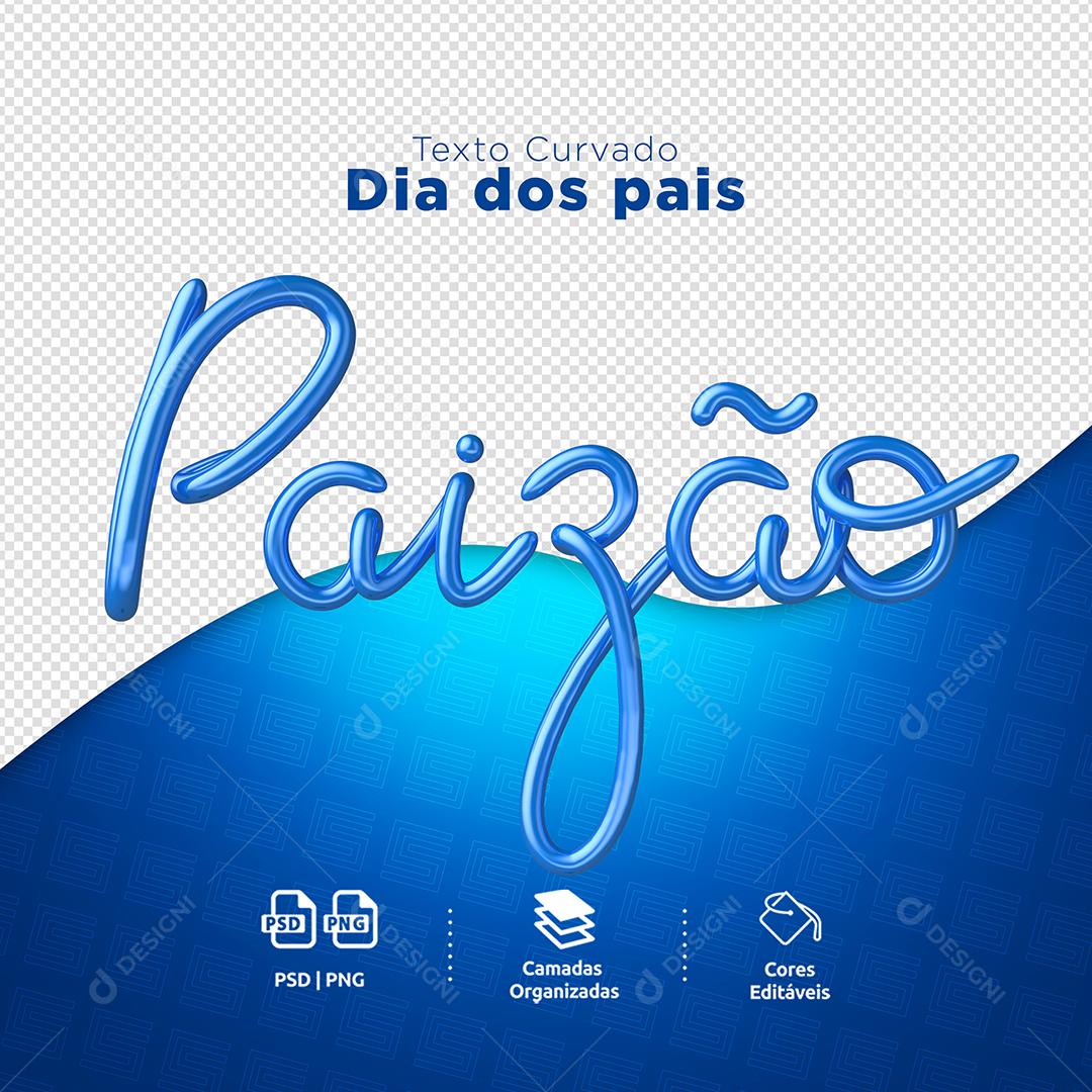 Paizão Azul Texto 3D para Composição PSD