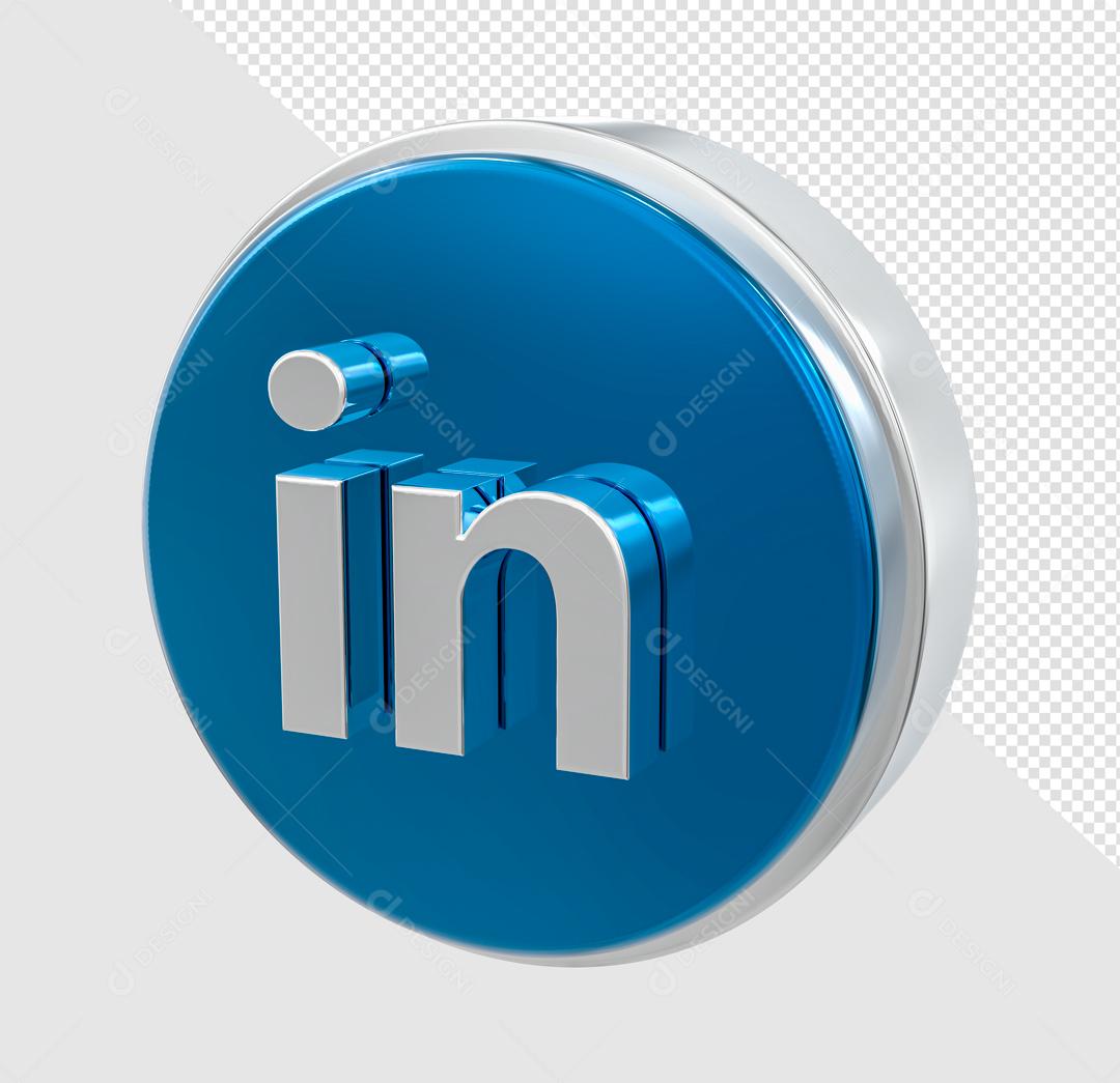 Linkedin 3D Ícone Elemento Para Composição PSD