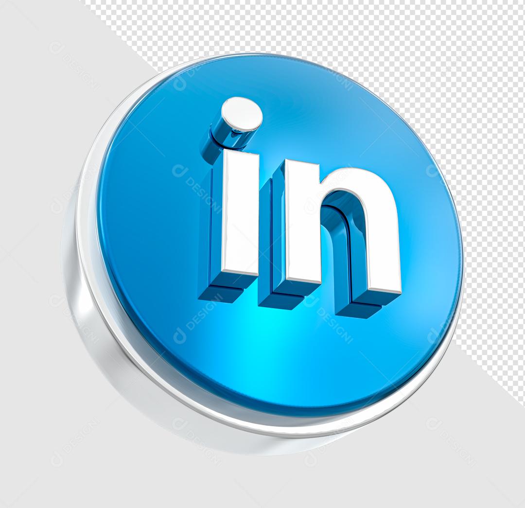 Ícone 3D Linkedin Para Composição PSD