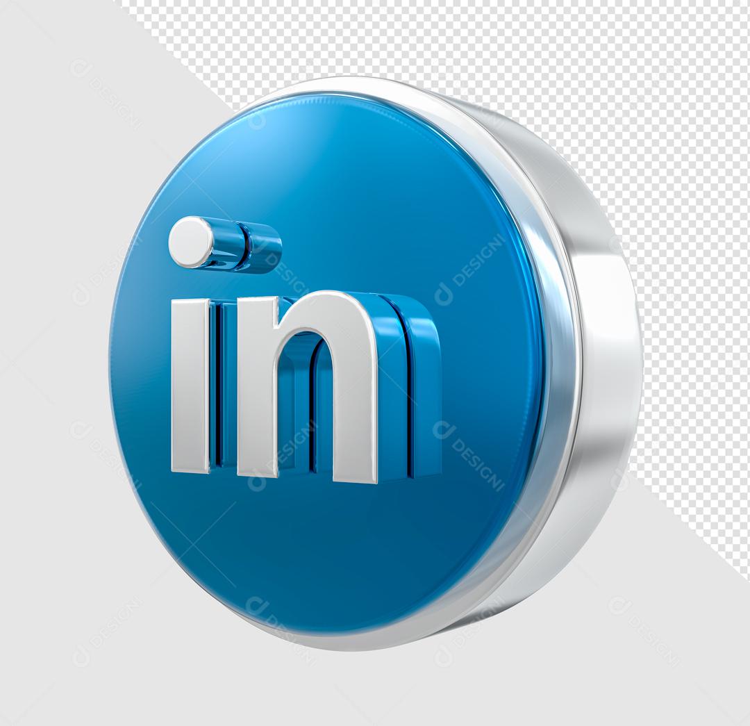 Elemento 3D Linkedin ícone Para Composição PSD