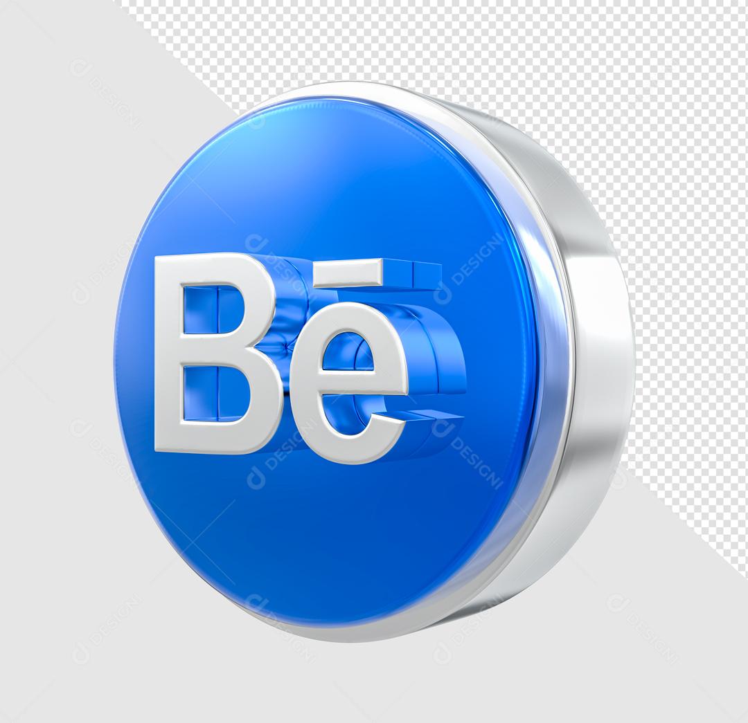 Ícone 3D Behance Para Composição PSD
