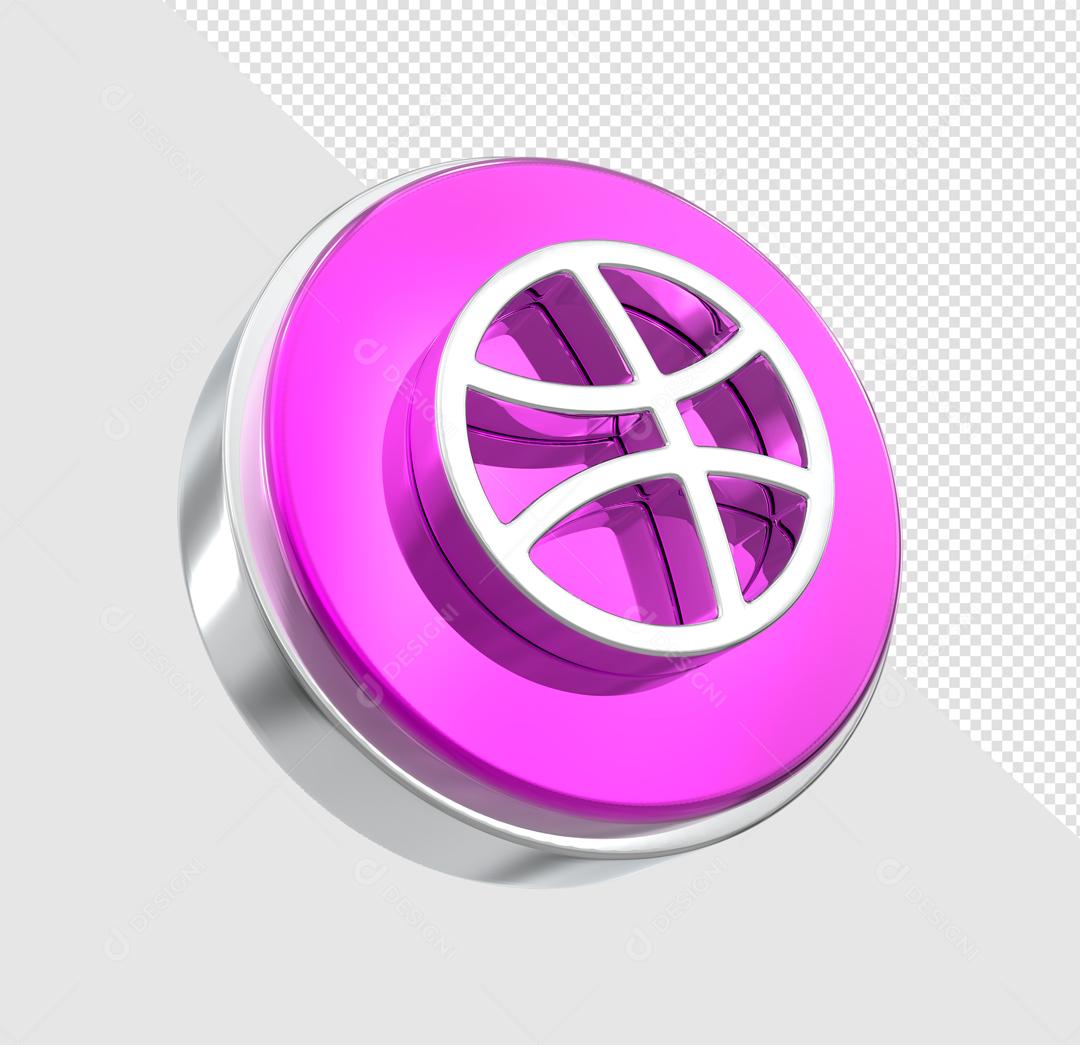 Elemento 3D Dribbble Para Composição PSD