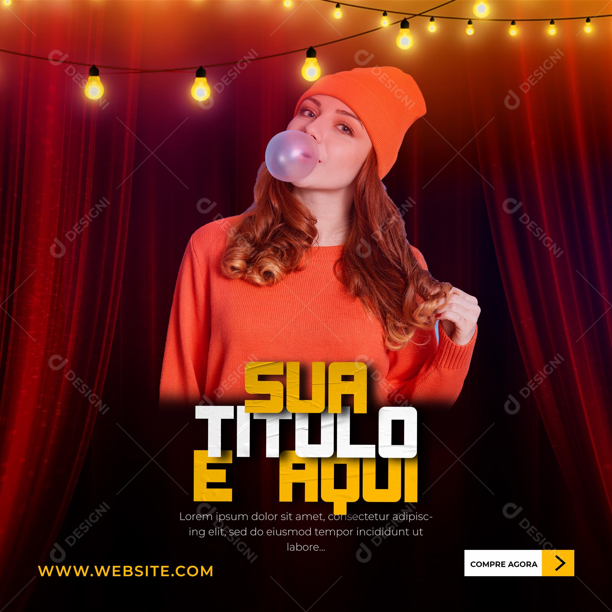 Post Template Para Redes Sociais PSD Editável