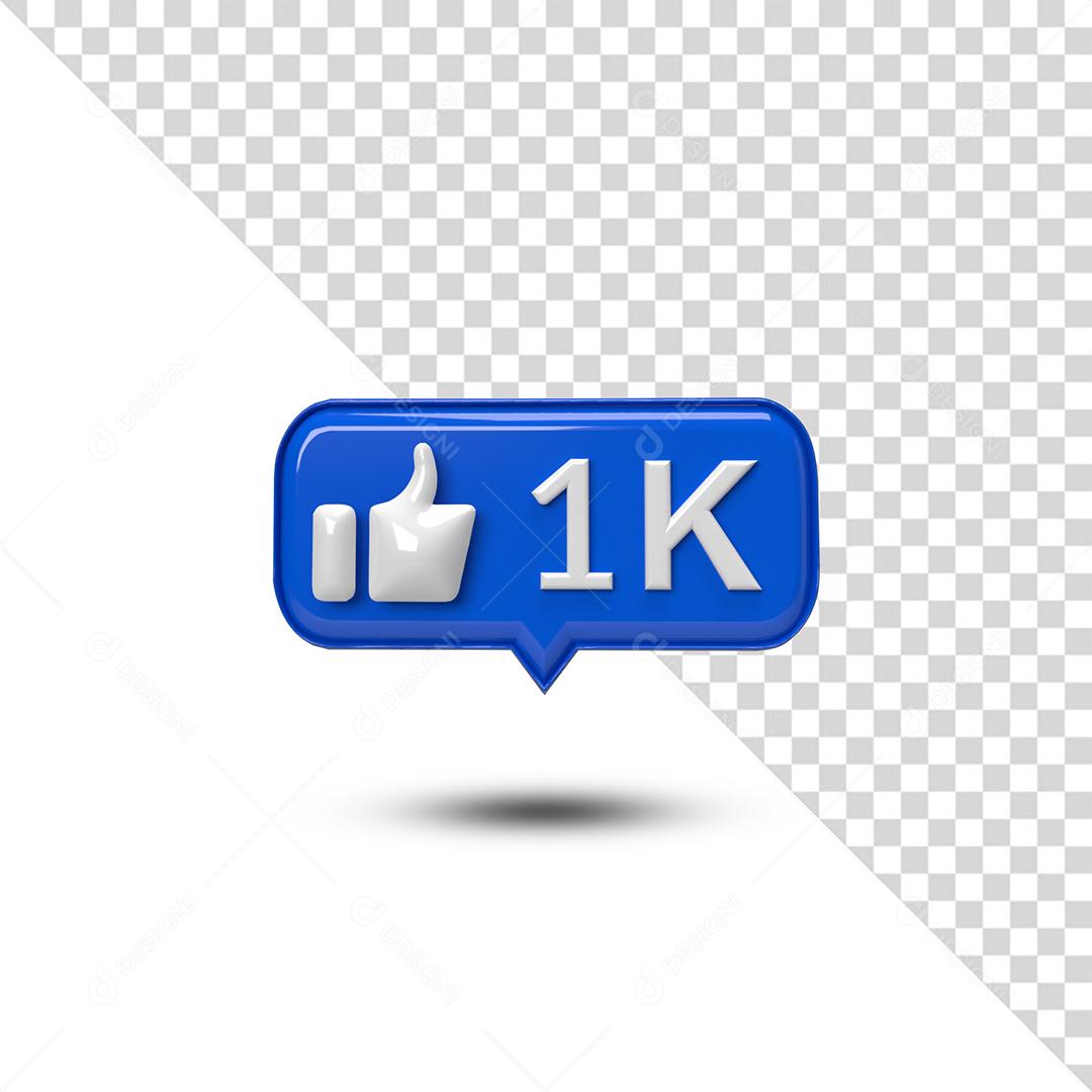 Like 3D 1K Elemento Para Composição PSD