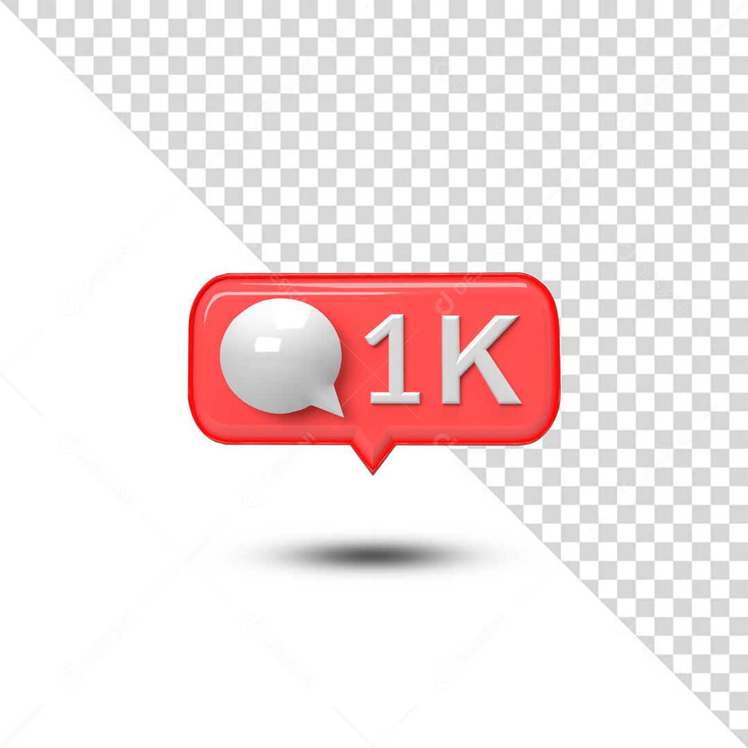 Comentários 1K 3D Elemento Para Composição PSD