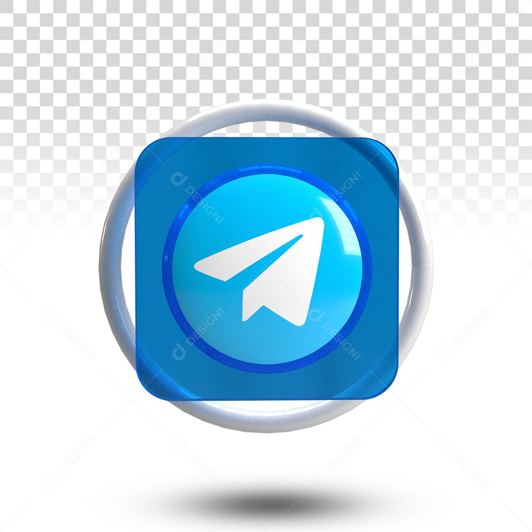 Telegram Elemento 3D Para Composição PSD