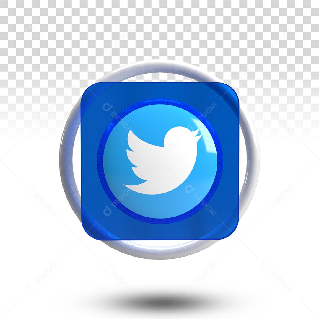 Twitter Elemento 3D Para Composição PSD