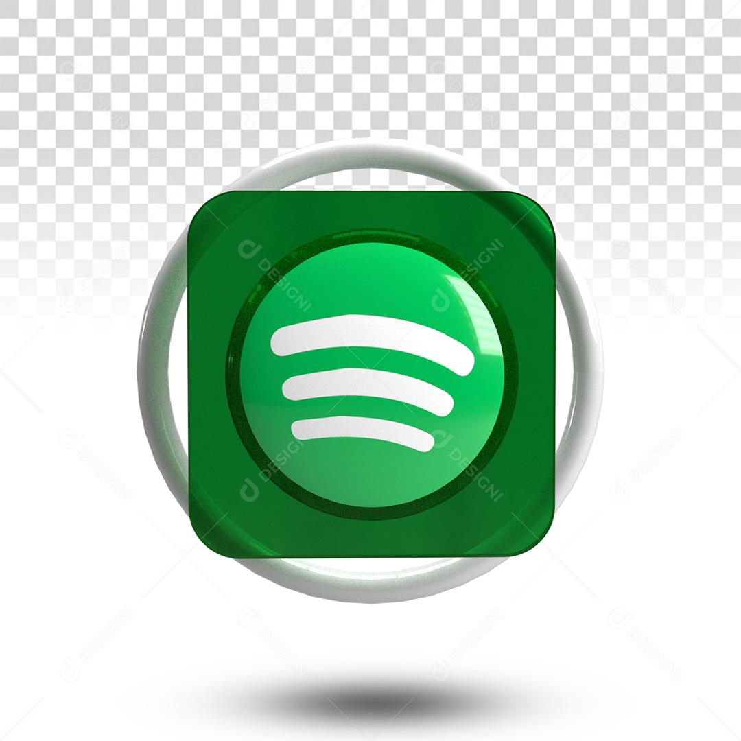 Ícone 3D Spotify Verde Para Composição PSD