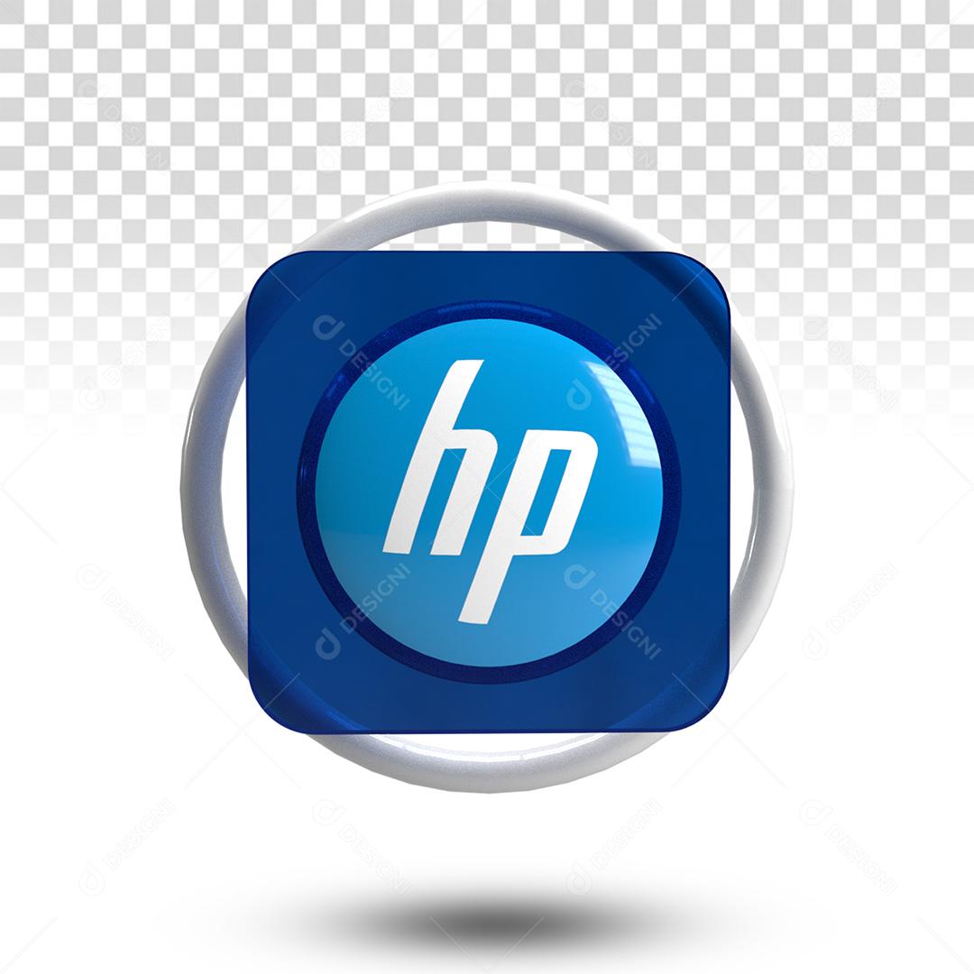 Ícone 3D Hewlett Packard Elemento para Composição PSD
