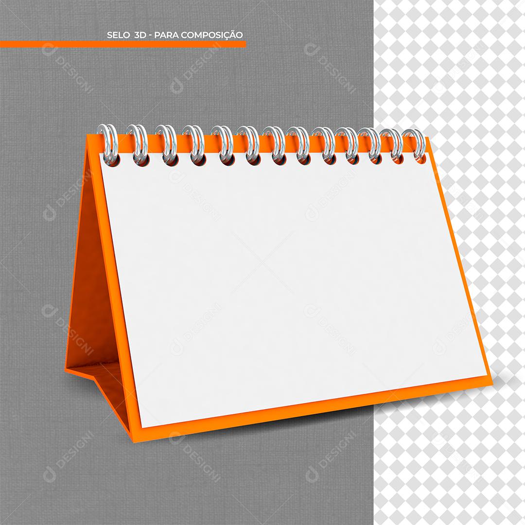 Calendário 3D Elemento para Composição PSD