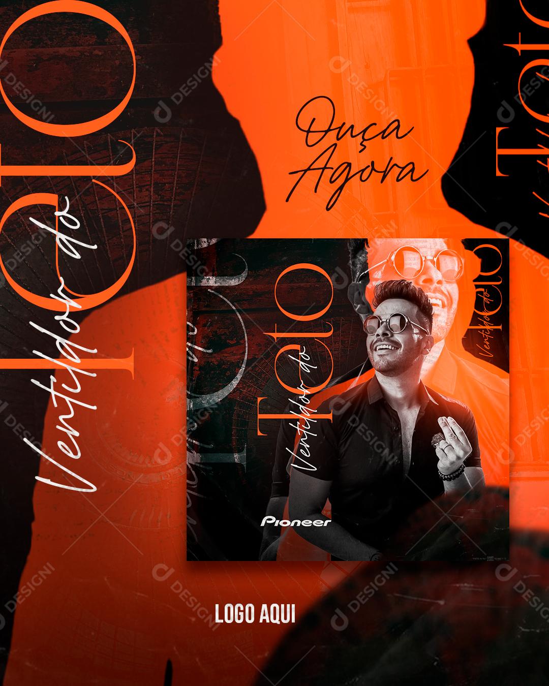 Flyer Story Cantor Musica Ouça Agora Ventilador de Teto Social Media PSD