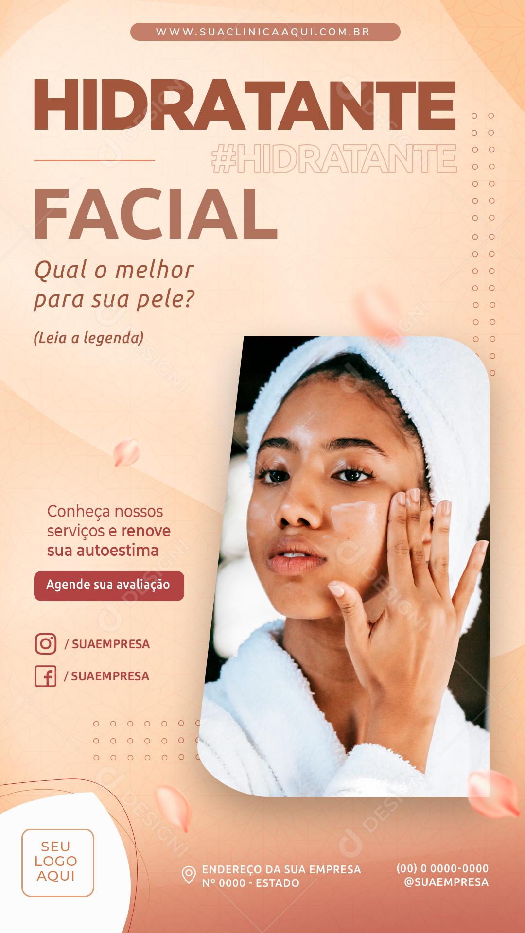 Social Media Story Hidratante Facial Clínicas PSD Editável