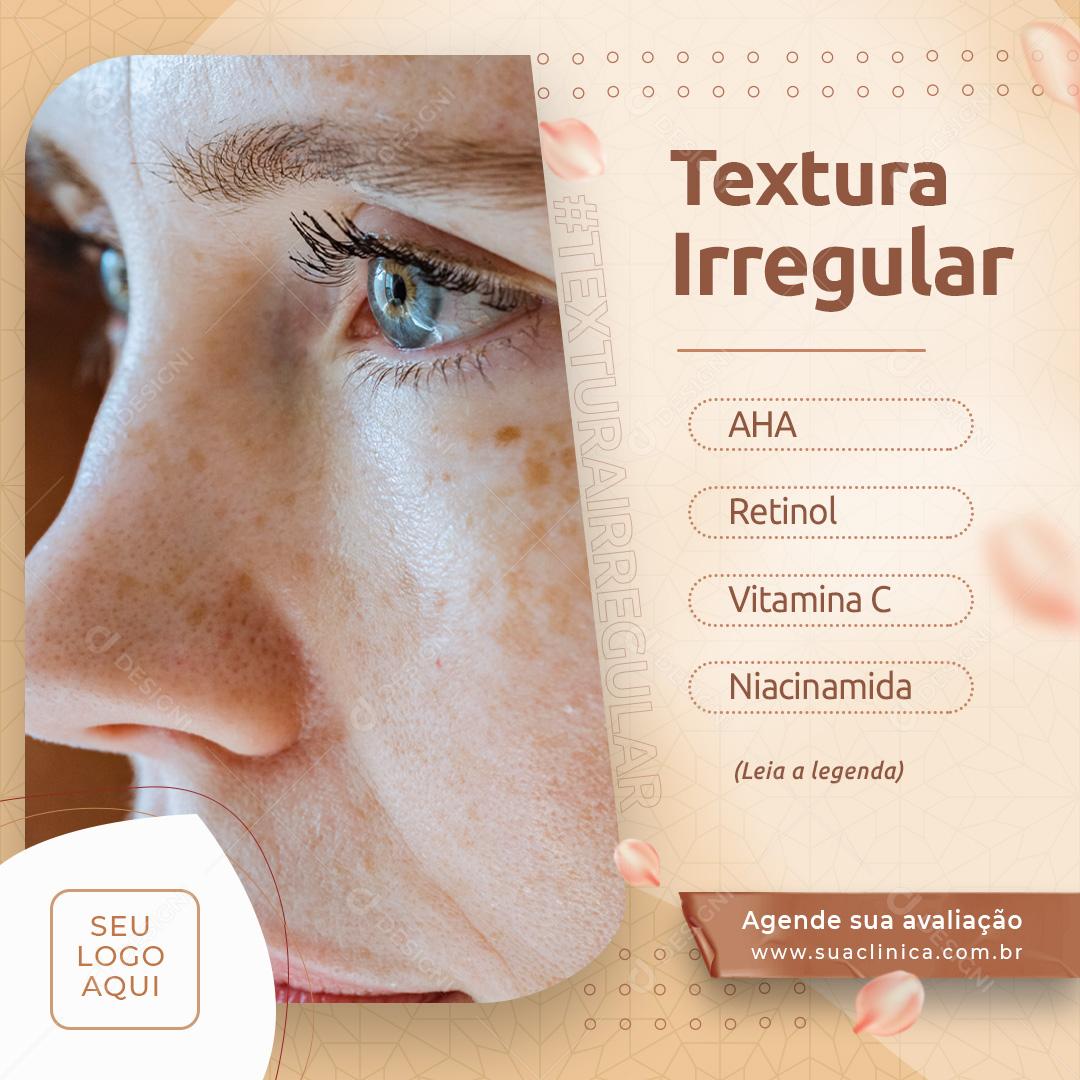 Social Media Clínica Textura Irregular Feed PSD Editável