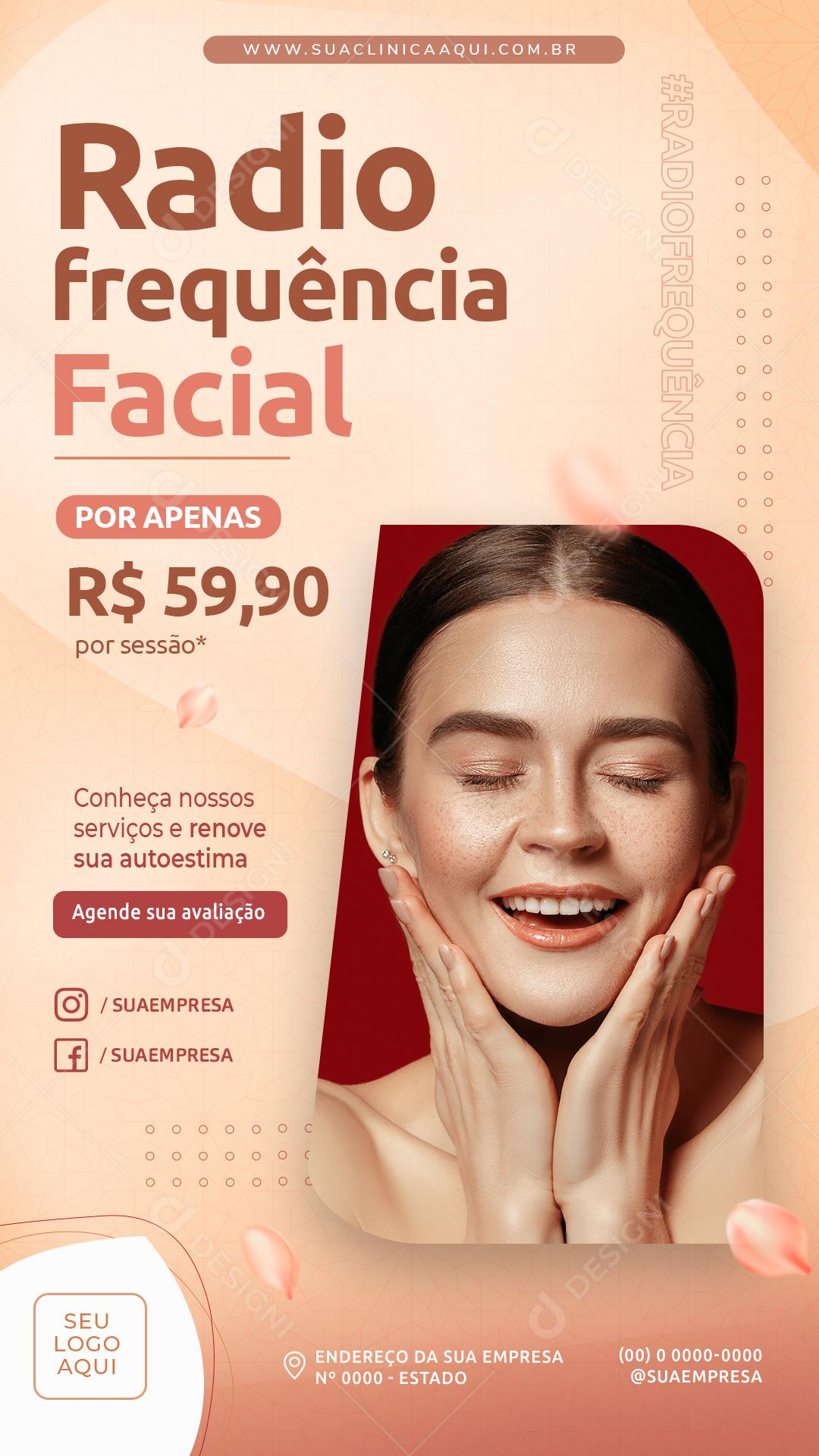 Clínicas Radiofrequência Facial  Agende Sua Avaliação Social Media PSD Editável