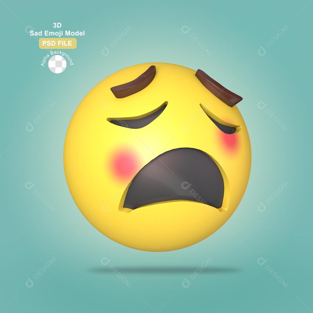 Emoji 3D Reação Triste Elemento Para Composição PSD
