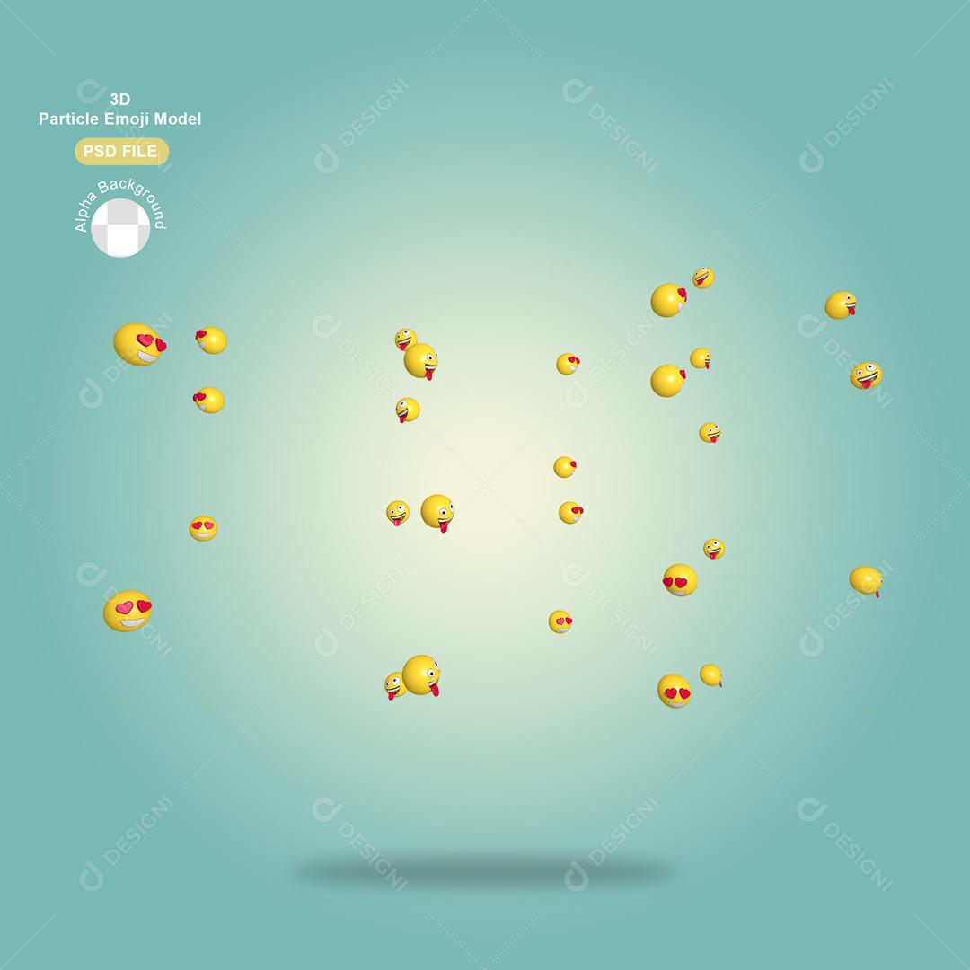 Partículas de Emoji 3D Para Composição PSD