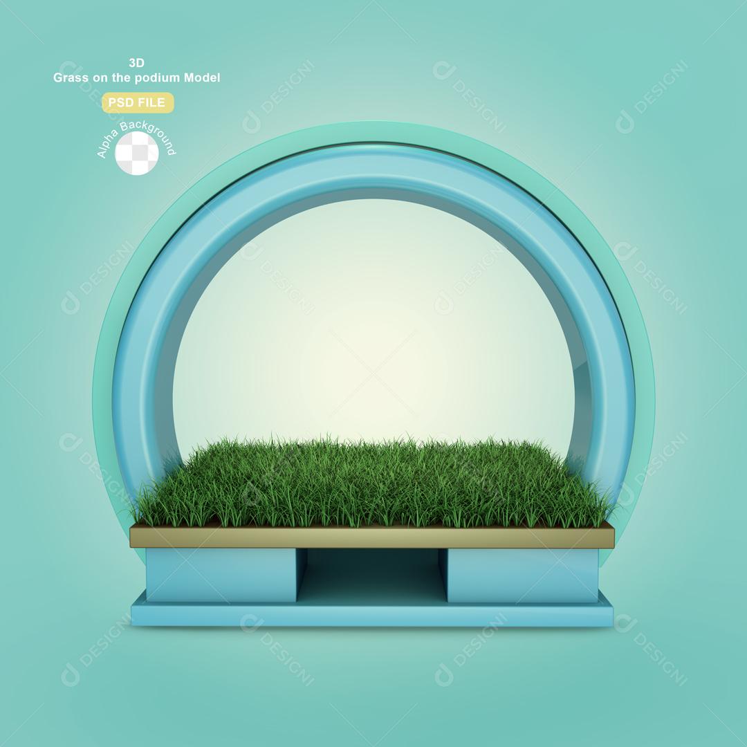 Podium e Grama 3D para Composição PSD