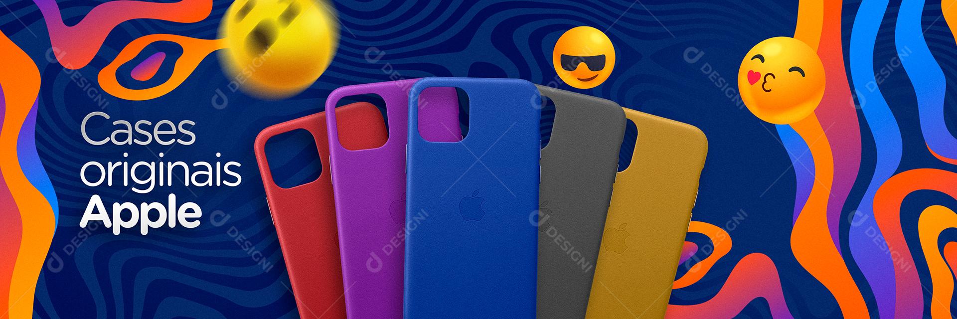 Social Media Loja de Eletrônicos Carrossel Cases Originais Apple PSD Editável