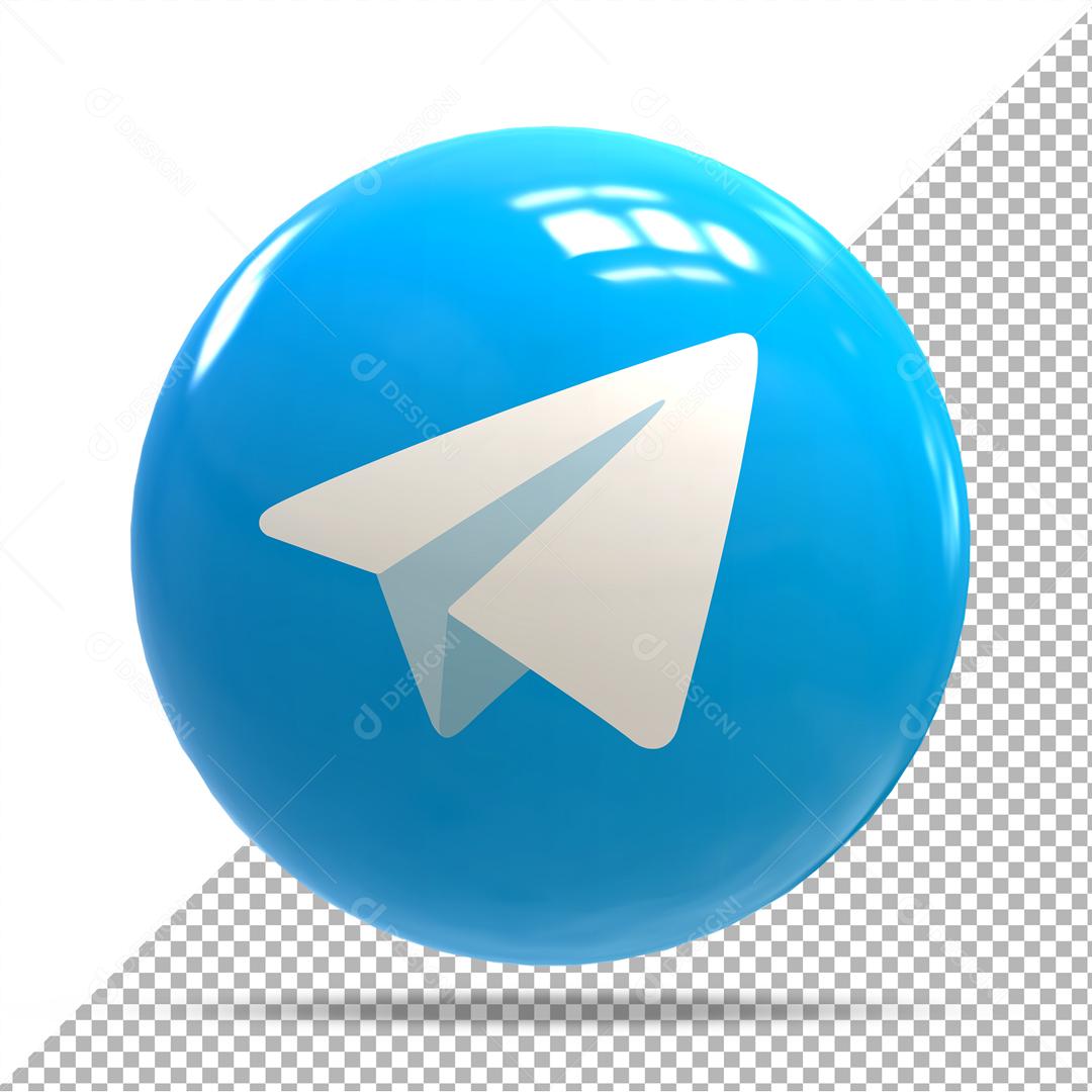 Telegram Elemento 3D Para Composição PSD