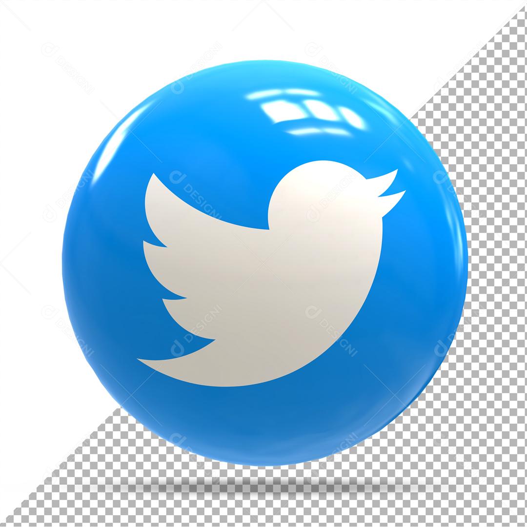 Twitter Elemento 3D Para Composição PSD
