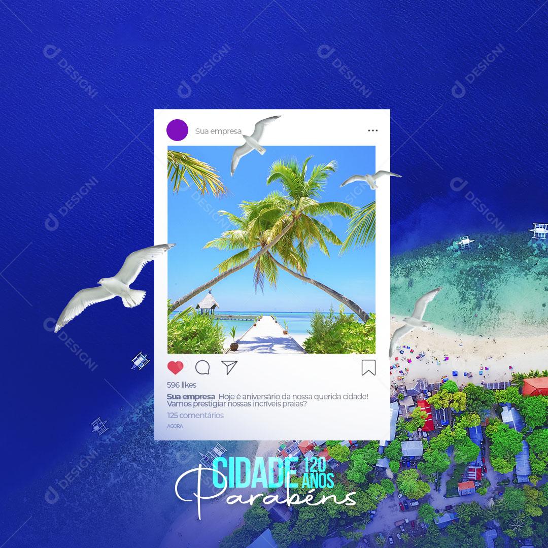 Social Media Aniversário de Cidade Parabéns PSD Editável