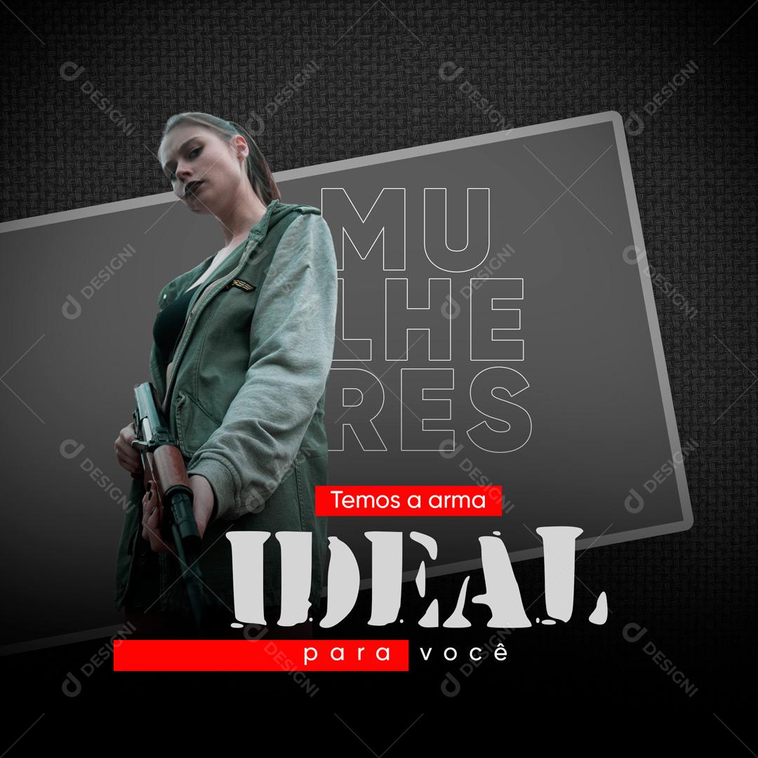 Social Media Caça e Pesca Mulheres Temos a Arma Ideal Para Você PSD Editável